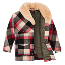 Lined Wool Packer Coat - Red Multi Plaid