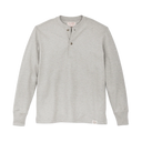 Waffle Knit Henley - Light Heather Grey