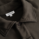 Hjartdal Brushed Diagonal Cotton Fleece Polo - Beech Green