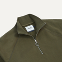 LS Cotton Quarter Zip Sweatshirt - Khaki Green