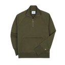 LS Cotton Quarter Zip Sweatshirt - Khaki Green