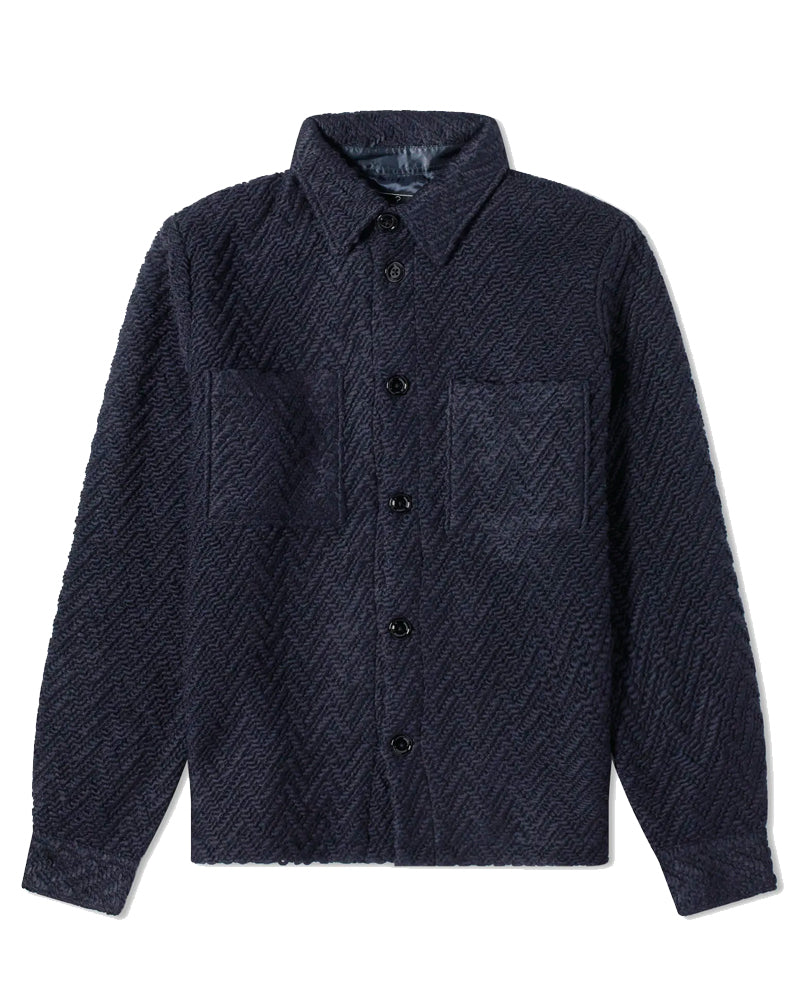 Knitted Herringbone Overshirt DARK NAVY
100% cotton
Made in Portugal PORTUGUESE FLANNEL