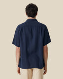 Linen Camp Collar - Navy