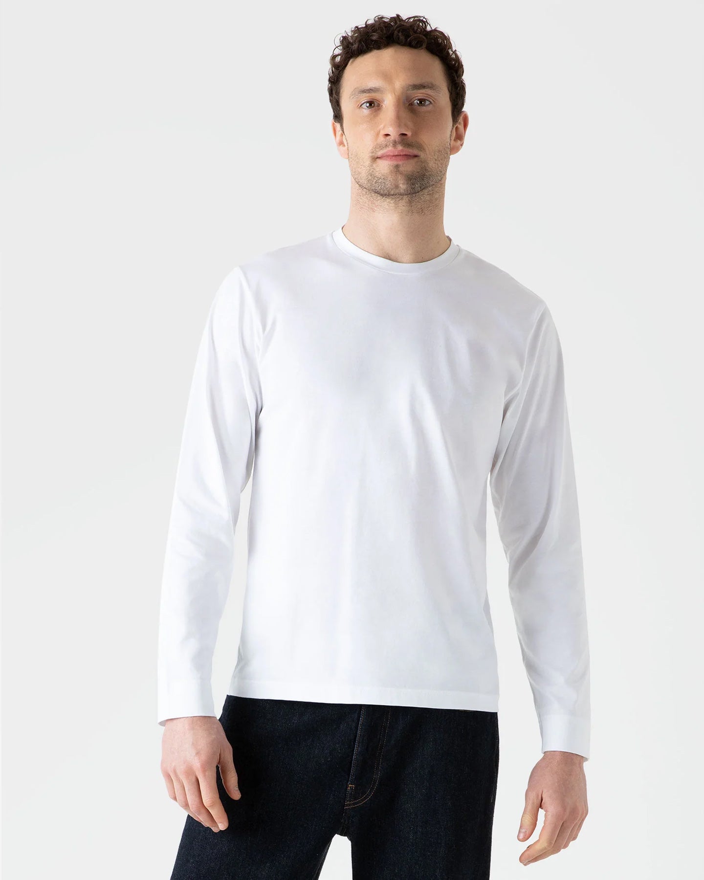 Sunspel L/S Riviera T-Shirt - White