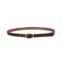Very Slim Oval Belt 0.75" - Dark Brown / Brass buckle