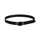 Very Slim Oval Belt 0.75" - Black / Silver Buckle