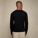 2M16LS - Cropped Vintage Machine Refined Fit Henley - Black