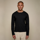 2M16LS - Cropped Vintage Machine Refined Fit Henley - Black