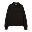 ZIP03 - Authentic Fleece Polo Collared Half-Zip Cotton Sweatshirt - Espresso