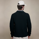 BLADE02 - Waffle Structured Pullover - Merino Wool Cashmere Blend - Deep Black