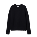 Waffle Structured Pullover - Merino Wool Cashmere Blend - Deep Black