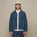 Cropped Worker Denim Jacket - Denim