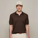 Knitted Merino Short Sleeve Polo - Coffee