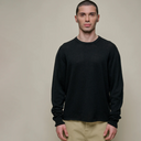 Lightweight Merino Wool-Cashmere-Silk Sweater - Deep Black