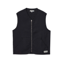 Padded Cotton Zip Vest - Charcoal