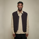 VEST01PAD - Padded Cotton Zip Vest - Chocolate