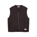 Padded Cotton Zip Vest - Chocolate
