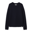 Waffle Structured Pullover - Merino Wool Cashmere Blend - Navy