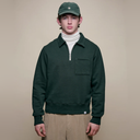 Zip Collar Sweatshirt - Forest