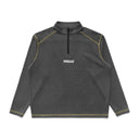 Contrast Stitch 1/4 Zip Pullover - Charcoal