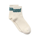 Metalwood Logo Quarter Sock - Off White/Spruce