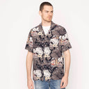 S/S Aloha Shirt - Dark Grey Skeletons