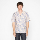S/S Aloha Shirt - Linen Cats - Blue