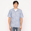 S/S Aloha Shirt - Pale Blue Dobby Patchwork