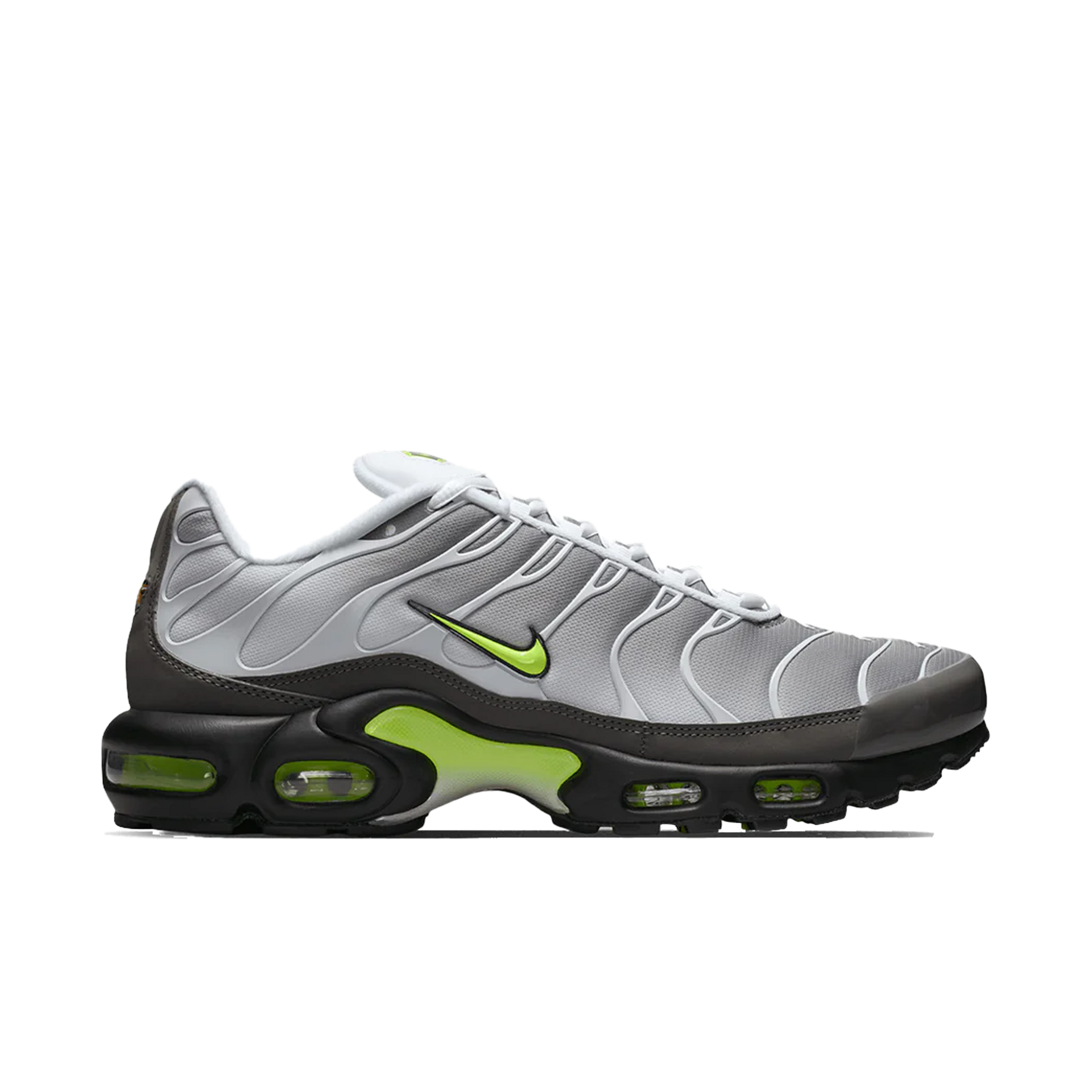 Nike Air Max Plus - White / Neon Yellow-Pearl Grey – Stomping Ground
