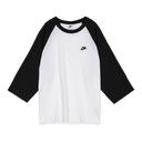 Nike 3/4-Sleeve Raglan Top - Black/ White / Black