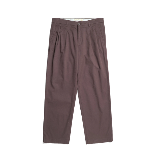 Norse Projects Benn Relaxed Twill Pleated Trouser - Seal Brown