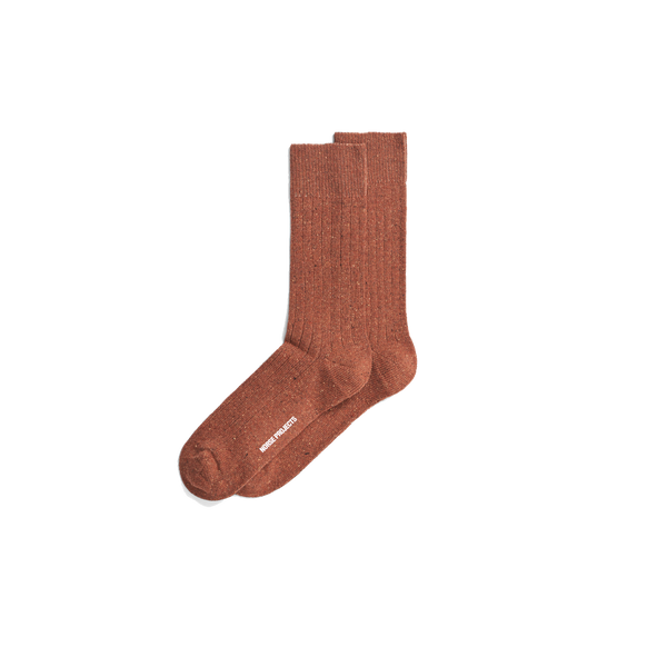 Norse Projects Bjarki Neps Wool Rib Sock - Golden Orange – Stomping Ground