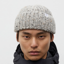 Donegal Wool Rib Beanie - Light Grey Melange