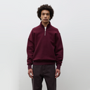 Flossli Relaxed Cotton Wool Half Zip Sweatshirt - Mahogany