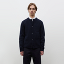Gullverket Cotton Wool Rib Cardigan - Dark Navy