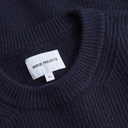 Henning Cotton Wool Rib Sweater - Dark Navy