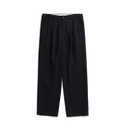 Hestur Relaxed Cotton Linen Twill Pleated Trouser - Dark Navy