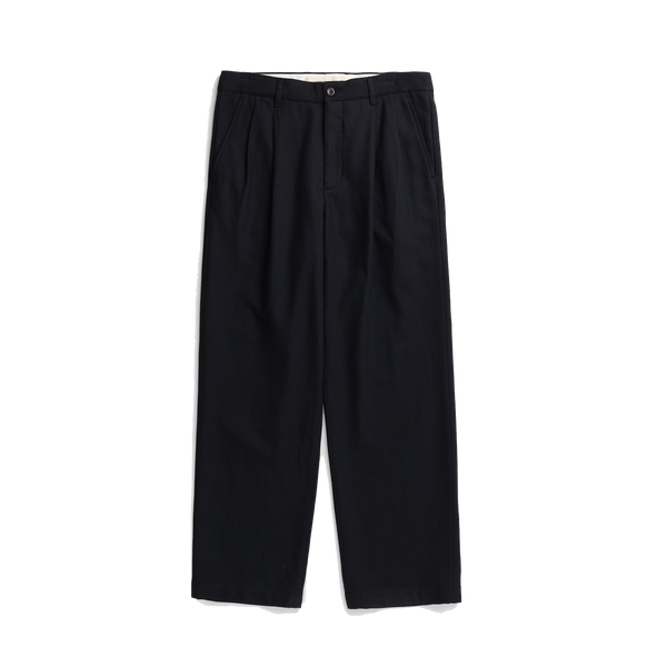 Norse Projects Hestur Relaxed Cotton Linen Twill Pleated Trouser
