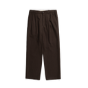 Hestur Relaxed Cotton Linen Twill Pleated Trouser - Brown