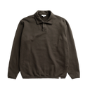 Hjartdal Brushed Diagonal Cotton Fleece Polo - Beech Green
