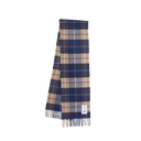 Norse Moon Merino Lambswool Checked Scarf - Estate Blue
