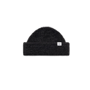 Shallow Cotton Wool Rib Beanie - Dark Grey Melange