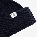 Shallow Cotton Wool Rib Beanie - Dark Navy