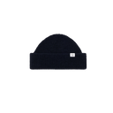 Shallow Cotton Wool Rib Beanie - Dark Navy