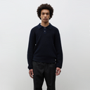 Swanfolk Tech Merino Waffle Polo - Dark Navy