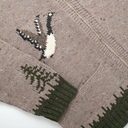Goose Motif Zip Cardigan