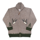 Goose Motif Zip Cardigan