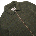 Plaid Wool Zip Overshirt - Olive