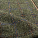 Plaid Wool Zip Overshirt - Olive