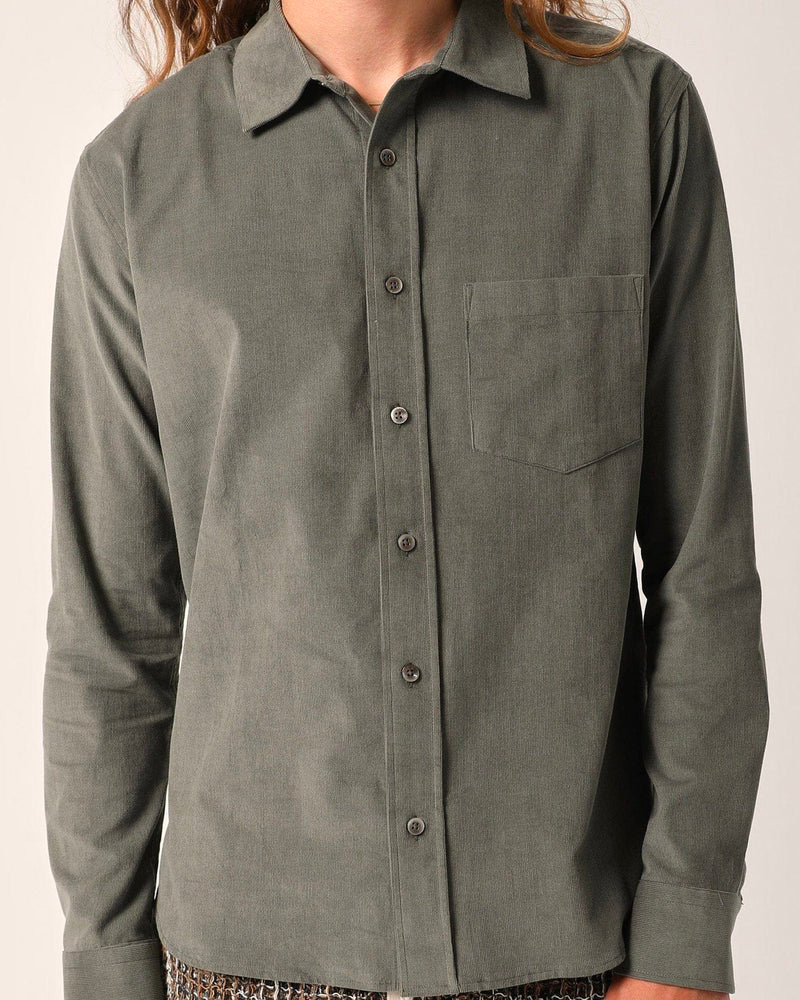 Corridor L/S Pincord Shirt - Army – Stomping Ground